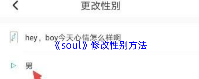 soul修改性别方法